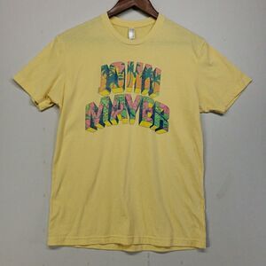 John Mayer T Shirt Medium Yellow Tropical Palm Tree Beach Rock Graphic